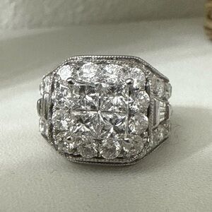 14K White Gold 4 CTTW Diamond Ring Size 7